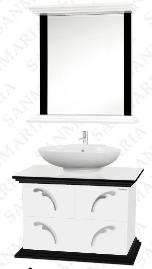 Мебель для ванной Элит Де Люкс - 80 белый, черный